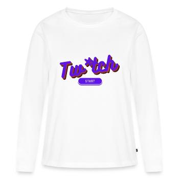 Twi-tch - T-shirt manches longues Premium bio Femme - blanc - Devant - Julia (174cm)