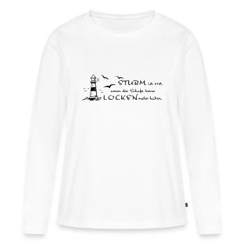 Sturm und Locken - Frauen Premium Bio Langarmshirt - Weiß - Vorne - Julia (174cm)