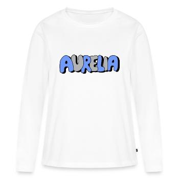 Aurelia - Frauen Premium Bio Langarmshirt - Weiß - Vorne - Julia (174cm)