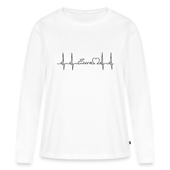 Essen - Frauen Premium Bio Langarmshirt - Weiß - Vorne - Julia (174cm)