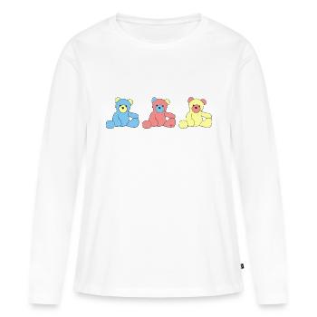 Nounours - T-shirt manches longues Premium bio Femme - blanc - Devant - Julia (174cm)