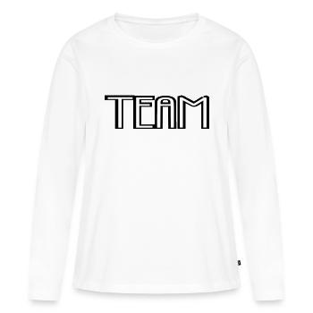 Équipe - T-shirt manches longues Premium bio Femme - blanc - Devant - Julia (174cm)