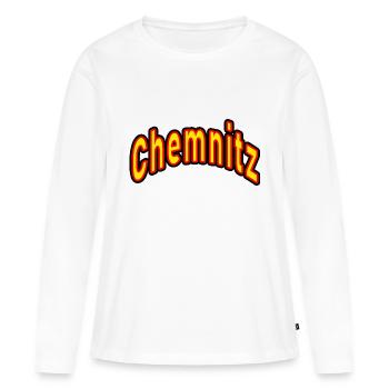 Chemnitz - T-shirt manches longues Premium bio Femme - blanc - Devant - Julia (174cm)