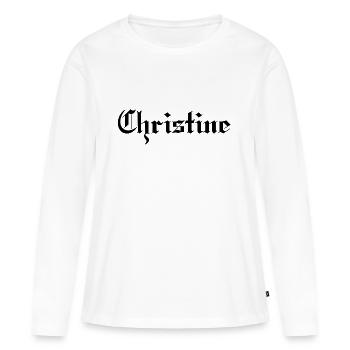 Christine - Frauen Premium Bio Langarmshirt - Weiß - Vorne - Julia (174cm)