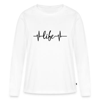 Vie - T-shirt manches longues Premium bio Femme - blanc - Devant - Julia (174cm)