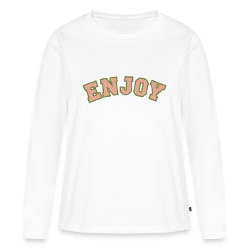 Genießen - Frauen Premium Bio Langarmshirt - Weiß - Vorne - Julia (174cm)
