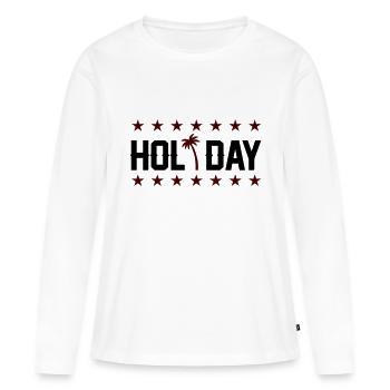 Vacances - T-shirt manches longues Premium bio Femme - blanc - Devant - Julia (174cm)