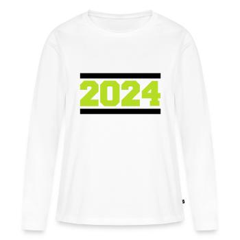 2024 - T-shirt manches longues Premium bio Femme - blanc - Devant - Julia (174cm)