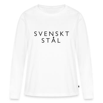 Acier suédois - T-shirt manches longues Premium bio Femme - blanc - Devant - Julia (174cm)