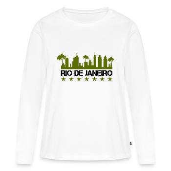 Rio de Janeiro - T-shirt manches longues Premium bio Femme - blanc - Devant - Julia (174cm)