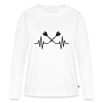 Logo de fléchettes - T-shirt manches longues Premium bio Femme - blanc - Devant - Julia (174cm)