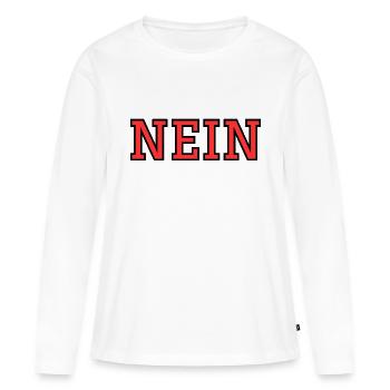 NEIN - Frauen Premium Bio Langarmshirt - Weiß - Vorne - Julia (174cm)
