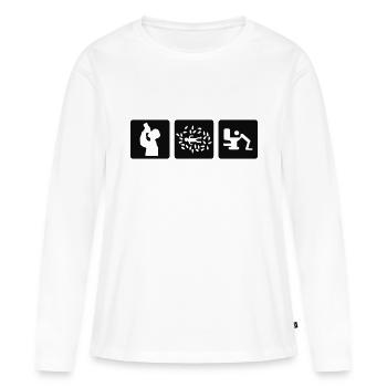 alcool - T-shirt manches longues Premium bio Femme - blanc - Devant - Julia (174cm)