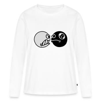 Boules de billard - T-shirt manches longues Premium bio Femme - blanc - Devant - Julia (174cm)