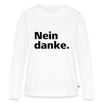 No thank you. - Women's Premium Organic Long Sleeve Shirt - white - Front - Julia (174cm)