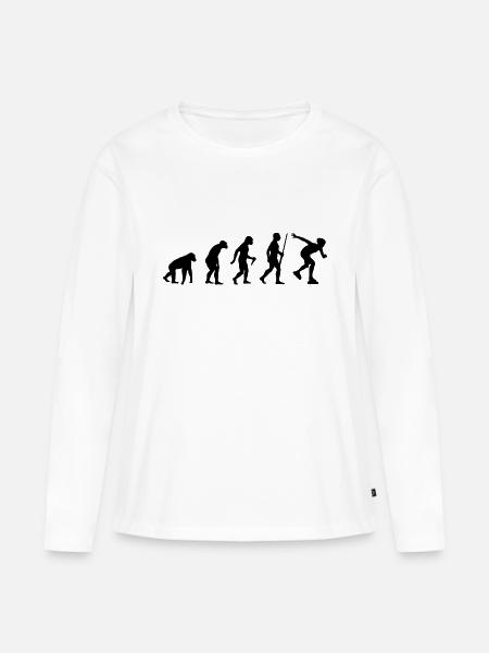 Inline Skater Evolution - Frauen Premium Bio Langarmshirt - Weiß