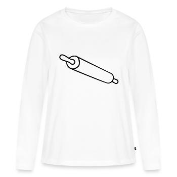 rolling_pin - Frauen Premium Bio Langarmshirt - Weiß - Vorne - Julia (174cm)