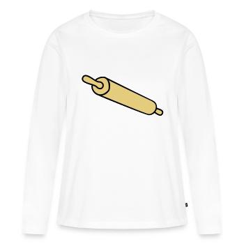 rolling_pin - Frauen Premium Bio Langarmshirt - Weiß - Vorne - Julia (174cm)