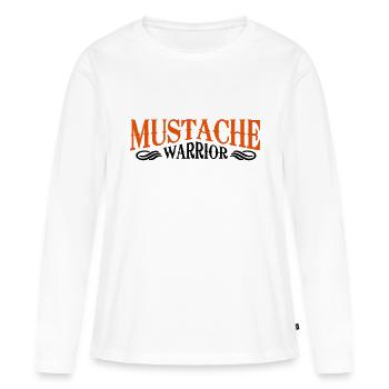 mustache warrior - T-shirt manches longues Premium bio Femme - blanc - Devant - Julia (174cm)