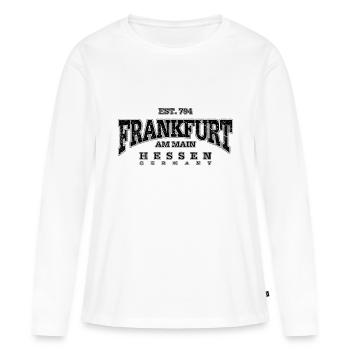 Frankfurt am Main (black oldstyle) - Women's Premium Organic Long Sleeve Shirt - white - Front - Julia (174cm)