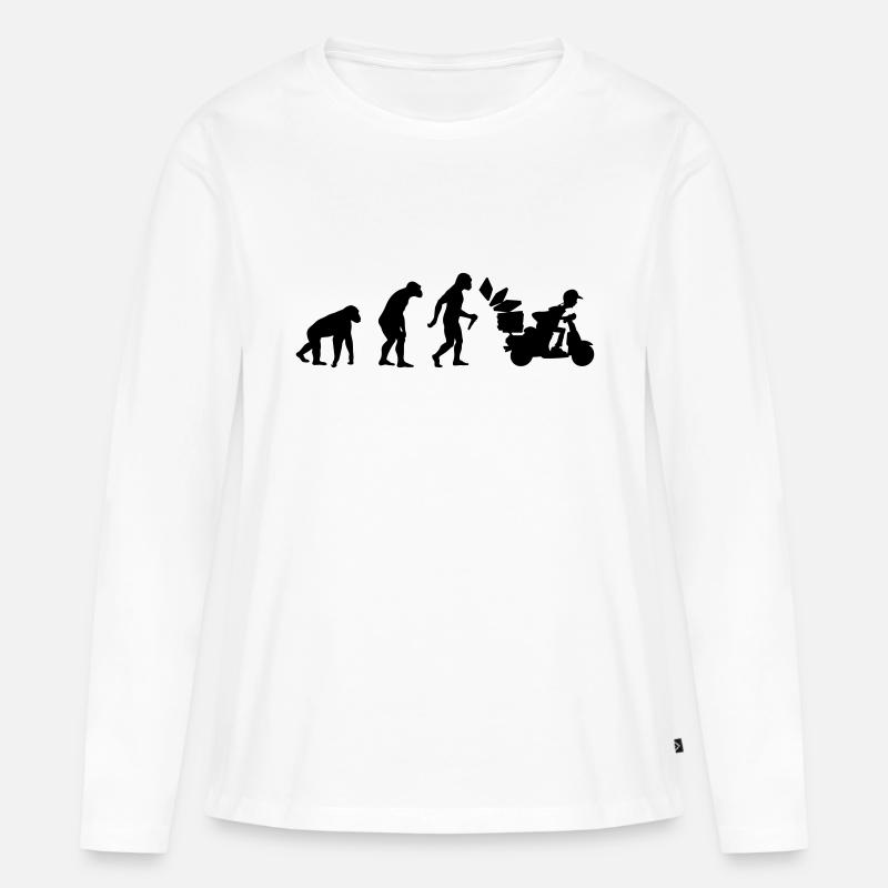 Pizza Delivery Man Evolution - Frauen Premium Bio Langarmshirt - Weiß