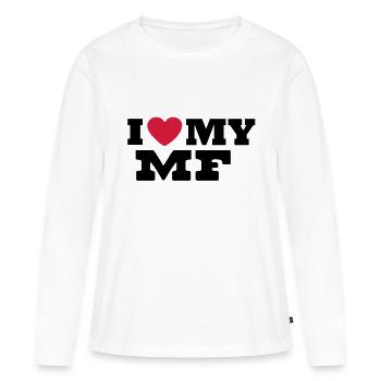 I Love my MF - Frauen Premium Bio Langarmshirt - Weiß - Vorne - Julia (174cm)