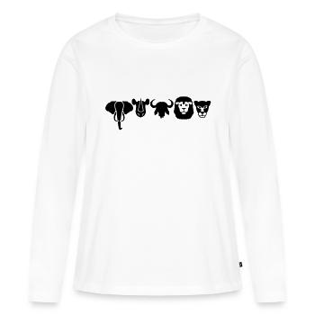 Afrika Tiere Big Five - Frauen Premium Bio Langarmshirt - Weiß - Vorne - Julia (174cm)