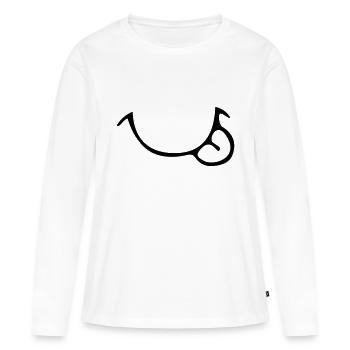 Yummy Mouth - Frauen Premium Bio Langarmshirt - Weiß - Vorne - Julia (174cm)