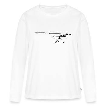 Karpfenangeln / Rod Pod - Frauen Premium Bio Langarmshirt - Weiß - Vorne - Julia (174cm)