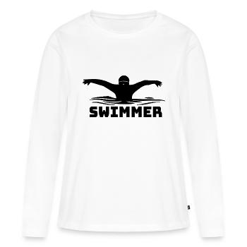 Nager - T-shirt manches longues Premium bio Femme - blanc - Devant - Julia (174cm)