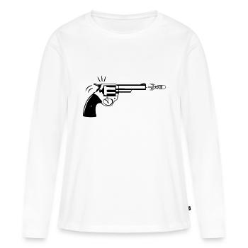 Armes à feu armes - T-shirt manches longues Premium bio Femme - blanc - Devant - Julia (174cm)