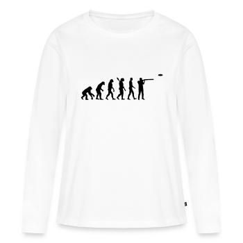 Evolution Ball-trap - T-shirt manches longues Premium bio Femme - blanc - Devant - Julia (174cm)