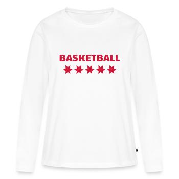 Basketball - Basket ball - Basket-ball - Baskette - Women's Premium Organic Long Sleeve Shirt - white - Front - Julia (174cm)