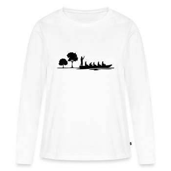 Freizeit - Kahnfahrt - Frauen Premium Bio Langarmshirt - Weiß - Vorne - Julia (174cm)