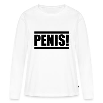 penis design - Frauen Premium Bio Langarmshirt - Weiß - Vorne - Julia (174cm)