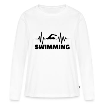 Nager - T-shirt manches longues Premium bio Femme - blanc - Devant - Julia (174cm)