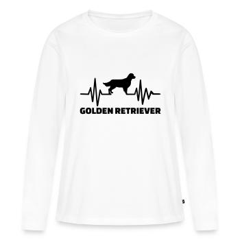 Golden Retriever - T-shirt manches longues Premium bio Femme - blanc - Devant - Julia (174cm)