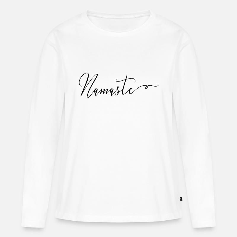 (namaste) - Frauen Premium Bio Langarmshirt - Weiß