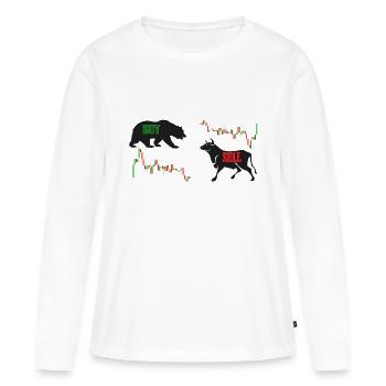 Bourse - T-shirt manches longues Premium bio Femme - blanc - Devant - Julia (174cm)