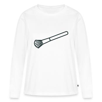 Make-up-Pinsel - Frauen Premium Bio Langarmshirt - Weiß - Vorne - Julia (174cm)