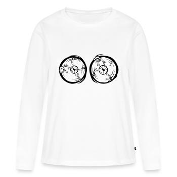 Crazy Monster Horror Eyes - Women's Premium Organic Long Sleeve Shirt - white - Front - Julia (174cm)