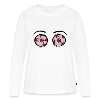 2 crazy scary eyes - Women's Premium Organic Long Sleeve Shirt - white - Front - Julia (174cm)