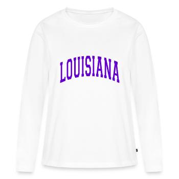 Louisiana - Frauen Premium Bio Langarmshirt - Weiß - Vorne - Julia (174cm)