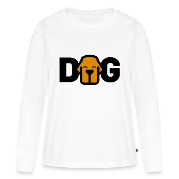 Logo DOG - T-shirt manches longues Premium bio Femme - blanc - Devant - Julia (174cm)