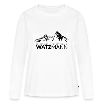 Berg Watzmann Coordonnées GPS Géocachette d’adresse - T-shirt manches longues Premium bio Femme - blanc - Devant - Julia (174cm)