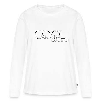 Cool, noch ein Jahr seit Corona - Frauen Premium Bio Langarmshirt - Weiß - Vorne - Julia (174cm)