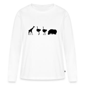 Safari Zoo Animal Safari Zoo - T-shirt manches longues Premium bio Femme - blanc - Devant - Julia (174cm)
