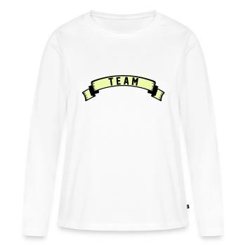 équipe - T-shirt manches longues Premium bio Femme - blanc - Devant - Julia (174cm)
