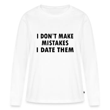 Je ne fais pas d’erreurs, je les fréquente ex Gf Bf amour - T-shirt manches longues Premium bio Femme - blanc - Devant - Julia (174cm)
