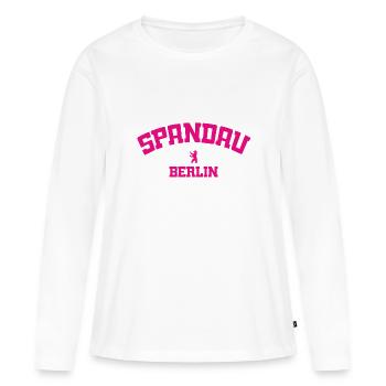 Spandau - Berlin - Deutschland - Germany - Frauen Premium Bio Langarmshirt - Weiß - Vorne - Julia (174cm)
